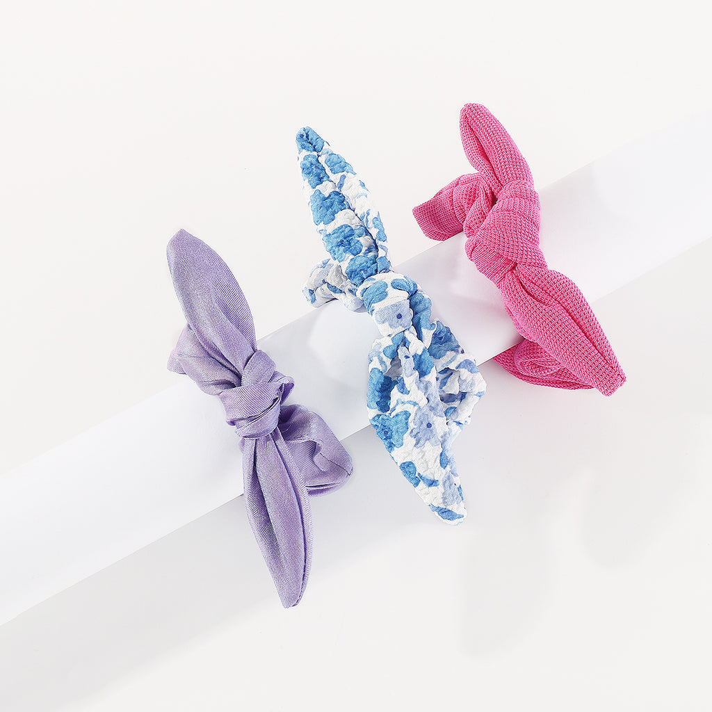 F6149 3 pcs Bow Tie Elastic Hair Ties Set